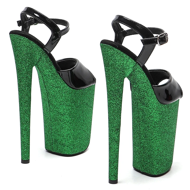 Leecabe/23 см/9 дюймов лакированные верхние сандалии с открытым носком модные