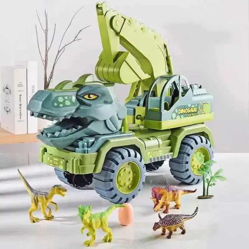 

Автомобильный игрушечный динозавр, транспортировочный автомобиль, грузовик, игрушка, игрушечный автомобиль с динозавром, подарок для маль...