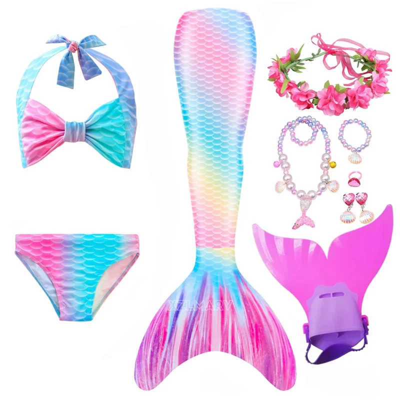 Детский костюм Русалочки с моноластами для девочек купальный косплея и