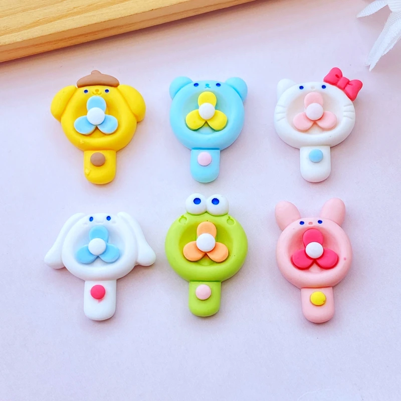 

12Pcs New Cute Mini Cartoon Animal Fan Flat Back Resin Cabochons Scrapbooking DIY Jewelry Craft Decoration Accessories