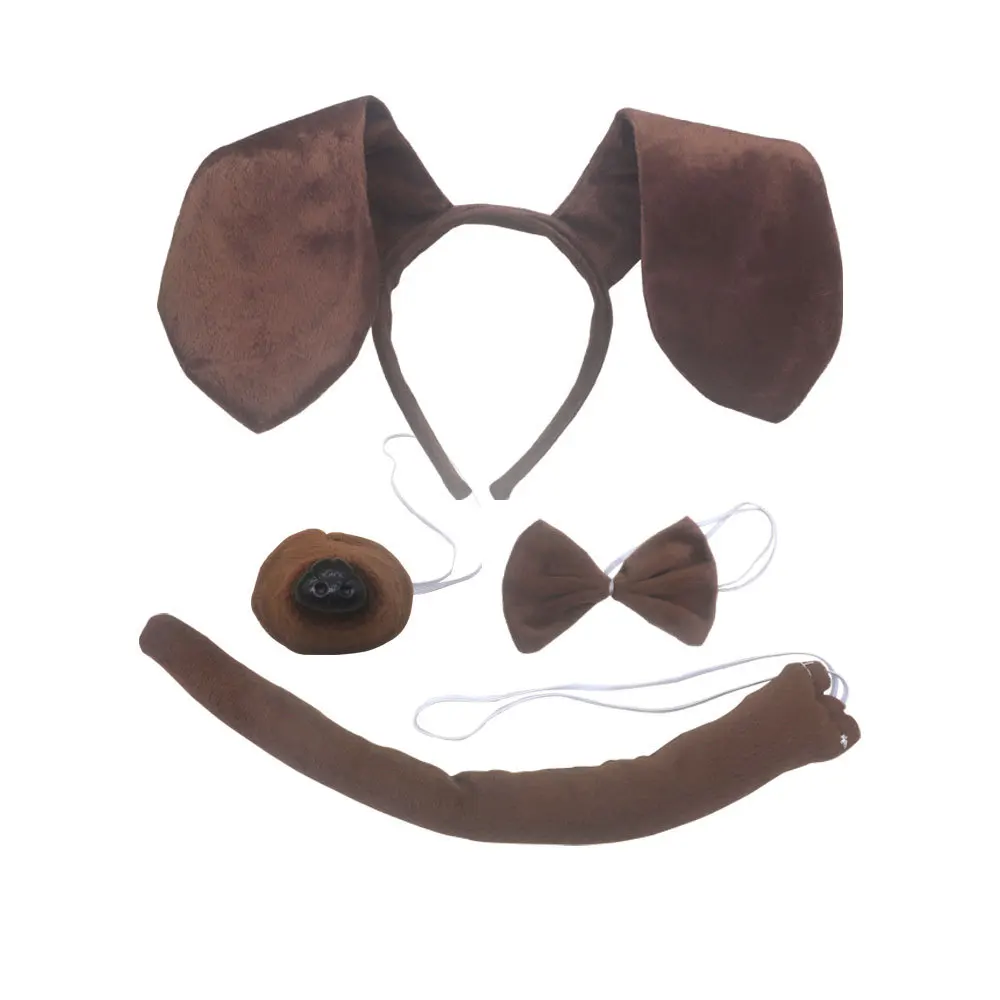 Комплект аксессуаров для косплея повязка на голову с ушками щенка собака хвост