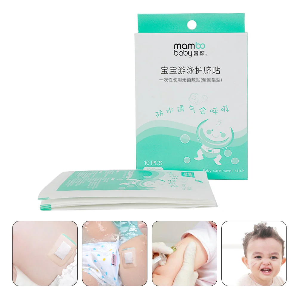 

1 Box of 10Pcs Infant Navel Stickers Waterproof Swimming Patch Umbilical Patch
