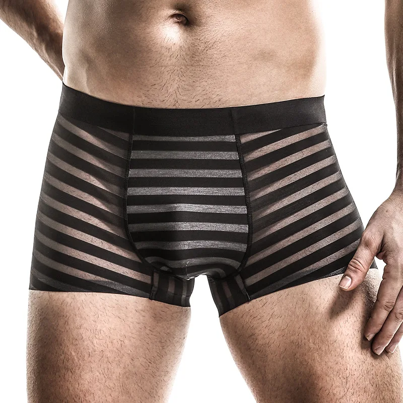 Летние дышащие антибактериальные мужские сексуальные боксеры облегающее нижнее