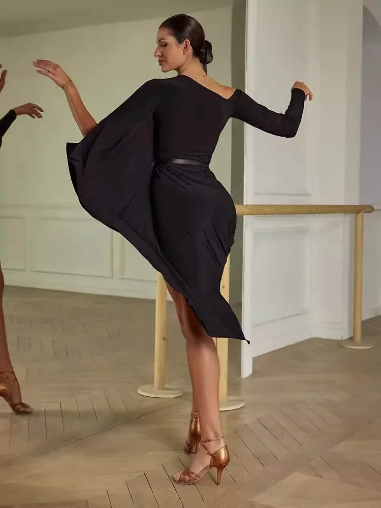 Платье Moda из хрустального хлопка для латиноамериканских танцев