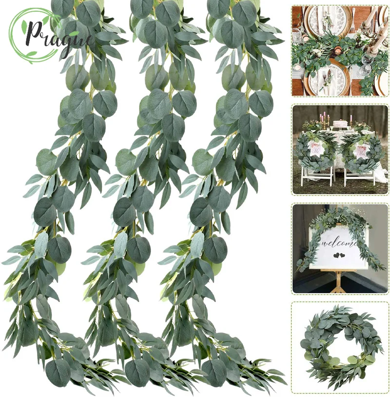 

Artificial Eucalyptus and Willow Vines Faux Garland Eucalyptus Vines Ivy for Wedding Backdrop Arch Wall Decor Table Runner Vine