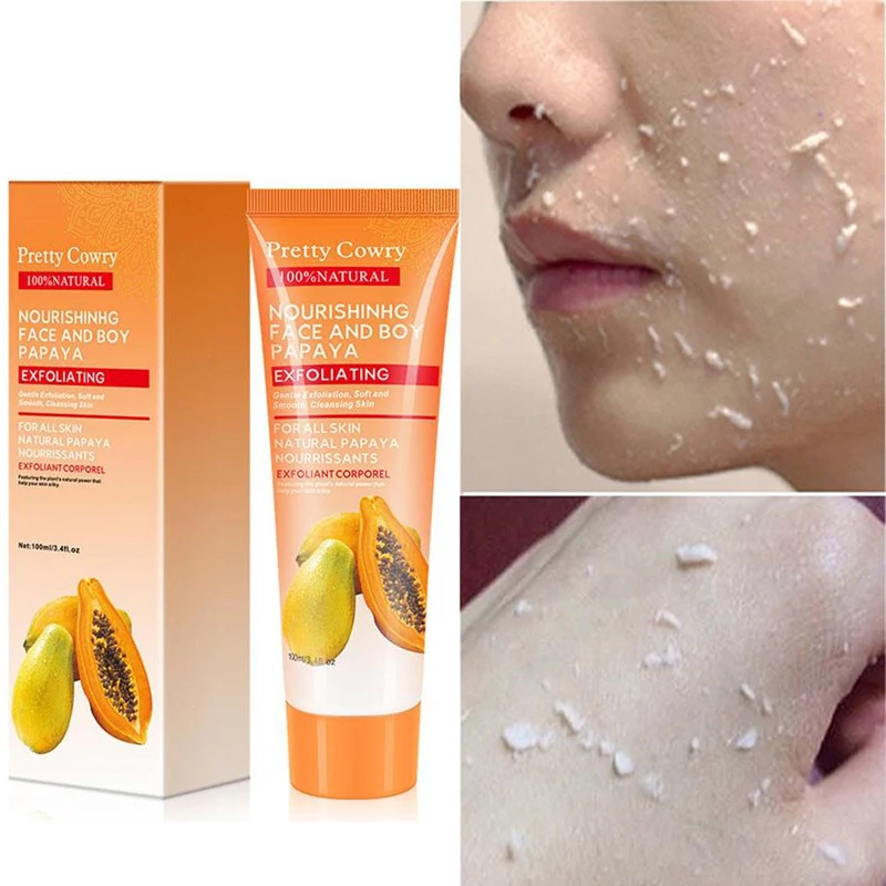 

Papayas Essence Body Scrub Exfoliating Dead Skin Whitening Nourishing Cleansing Pore Scrub Face Cream Skin Care 100G