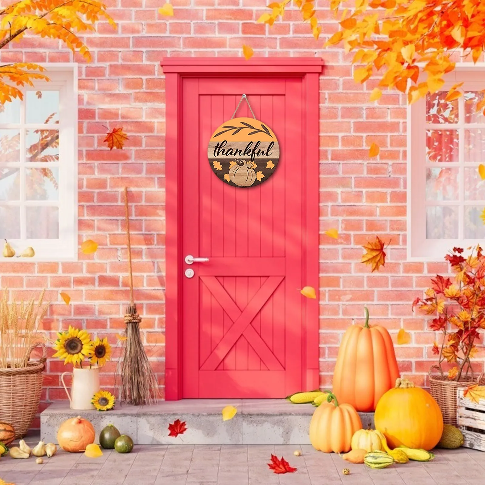 

Деревянная дверная тарелка на День Благодарения, Настенный декор для входной двери, зимние дверные знаки, стеклянные картины для гостиной, ...