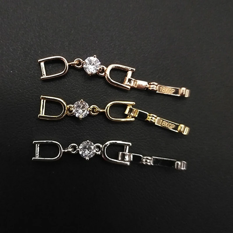 

Удлинители с покрытием из белого и розового золота, застежка с кристаллами циркония для браслетов или ожерелий, ювелирные изделия, хороший ...