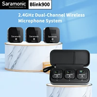 saramonic blink900 b2 2 4ghz professional wireless lavalier lapel microphone system for camera live streaming youtube recording