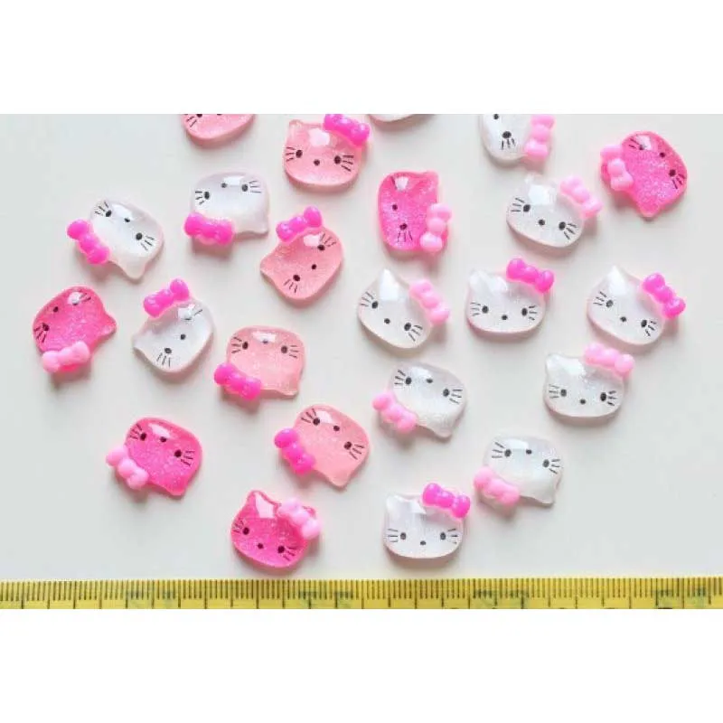 

50Pcs Kawaii Sanrios Hellokitty Anime Cartoon Cat Doll Cute Handmade Resin Diy Accessories Nail Art Accessories Toy Gril Gift