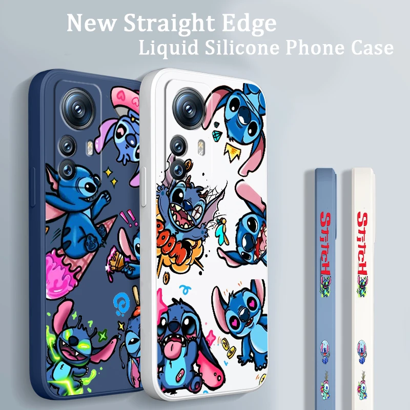 

Lilo & Stitch Anime Cartoon Phone Case For Xiaomi Mi 13 12S 12 12X 12T 11i 11T 11 10 10S 10T Pro Lite Ultra 5G Liquid Left Rope