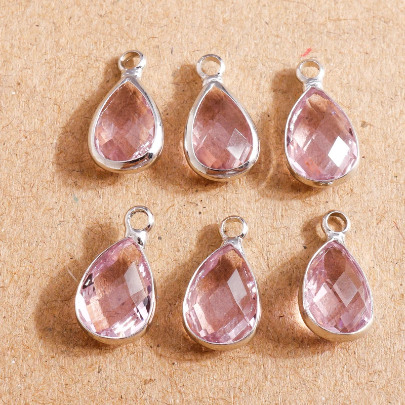 5pcs 8x14mm Elegant Crystal Water Drop Charms Pendants for Jewelry Making Women Fashion  Earrings Necklaces DIY Bracelets Gifts