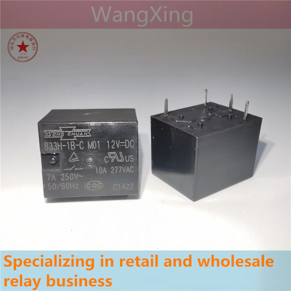 833H-1B-C M01 12 В постоянного тока, электромагнитное силовое реле, 4 контакта