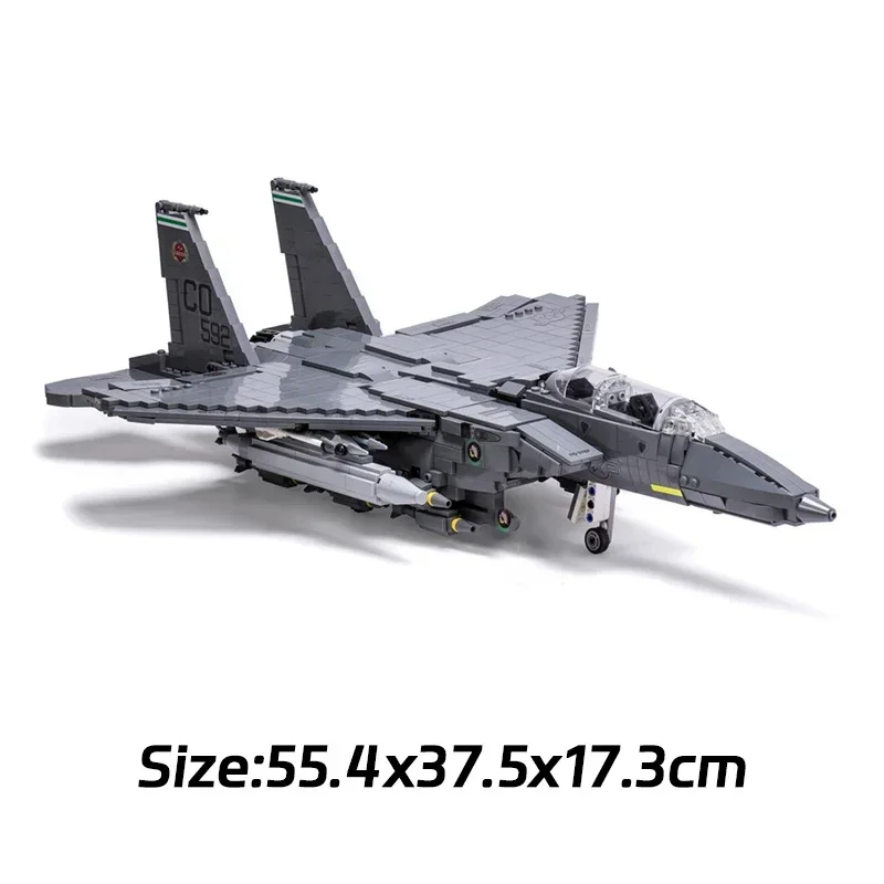 Модель военного самолета Moc строительные кирпичи F-15E Strike Eagle Fighter технологические