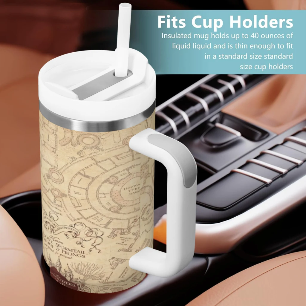 Стакан Harry Potter на 40 унций с ручкой и соломенной крышкой. Изолированные стаканы из