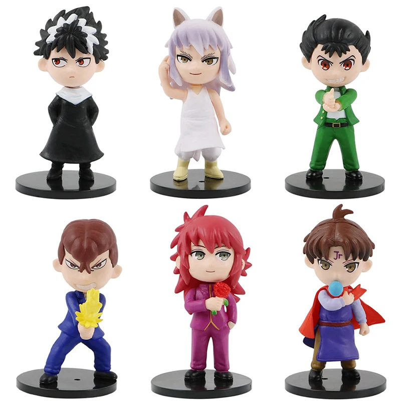 

6Pcs/Set YuYu Hakusho Urameshi Yuusuke Yoko Kurama Jaganshi Hiei Kuwabara Kazuma PVC Action Figure Xmas Gifts