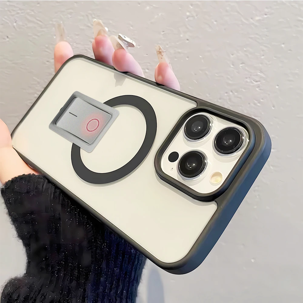 Милый чехол для телефона с дизайном выключателя света для iPhone 17 16 15 14 13 12 11 Pro Max Plus Air, совместимый с MagSafe, противоударный, из твердого поликарбоната (art.: 3920dc47d2ba1) - 3920dc47d2ba1
