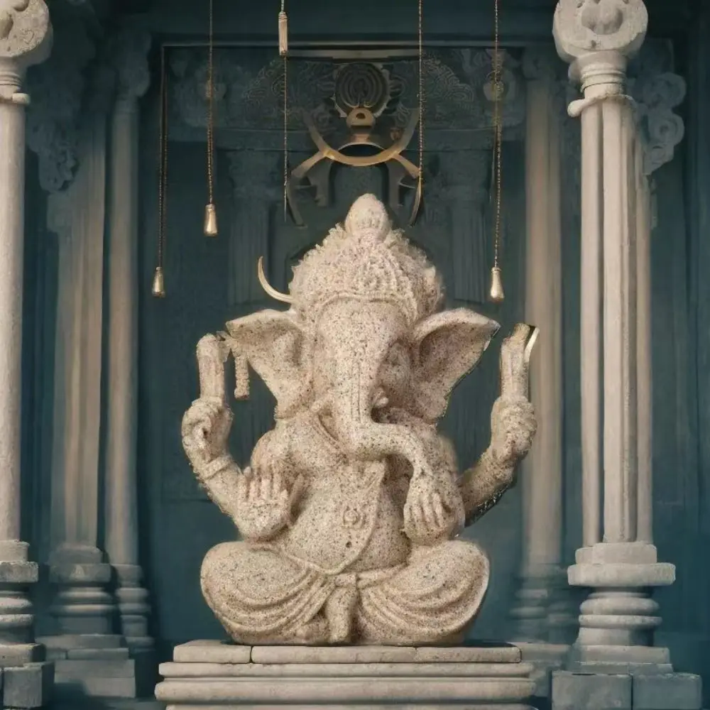 Статуэтка слона из песчаника Ganesha Индия сидящая статуэтка украшение песчаная