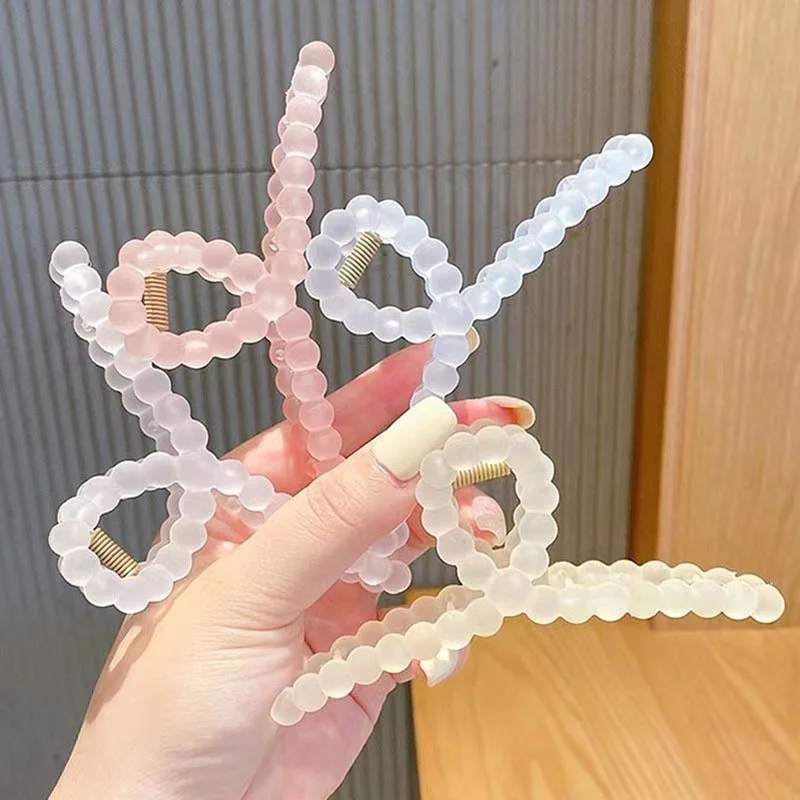 

Frosted Translucent Hair Clips For Women Back Head Acrylic Grab Clip Shark Clip Headgear Hairpin Color Acrylic Hair Accessories