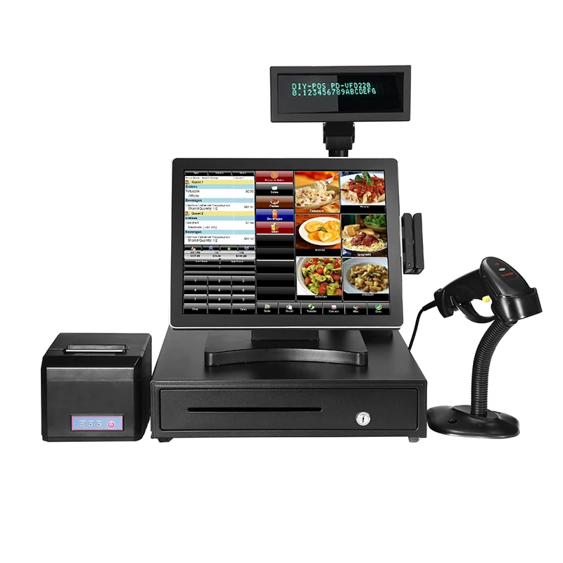 

All one cash register in restaurant sells new touch screen store counter scanner cheap laptop retail pos systems