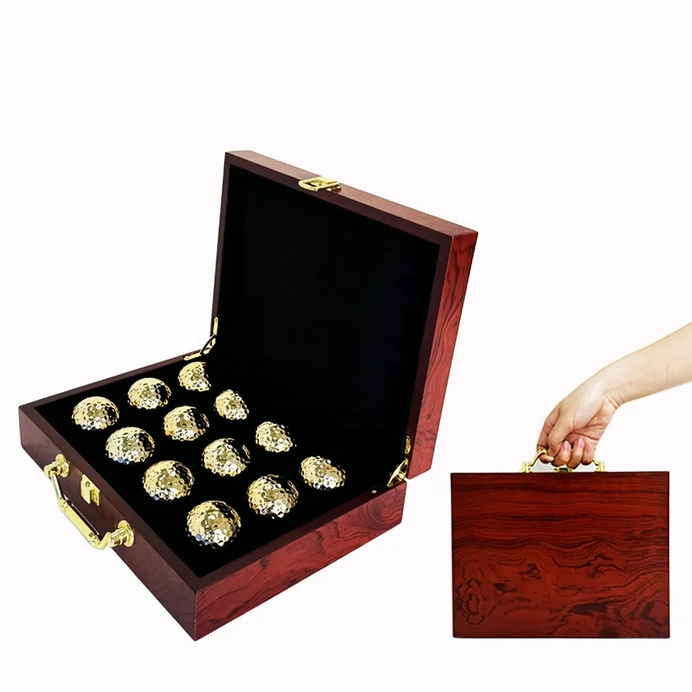 Белый золотистый мяч для гольфа набор мячей с деревянной коробкой взрослых и