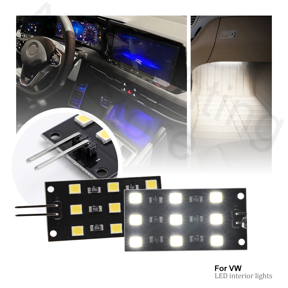 2Pc LED Trunk Footwell Light Interior Boot Indoor Lamp For Volkswagen Touareg Golf Tiguan VW Passat CC 2011-2015 #4E0947415A
