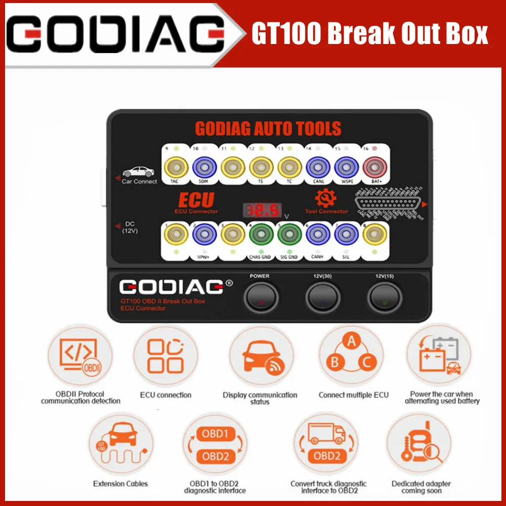 Диагностическая платформа GODIAG GT100 OBD с картонной коробкой Диагностическая платформа GODIAG GT100 OBD с картонной коробкой