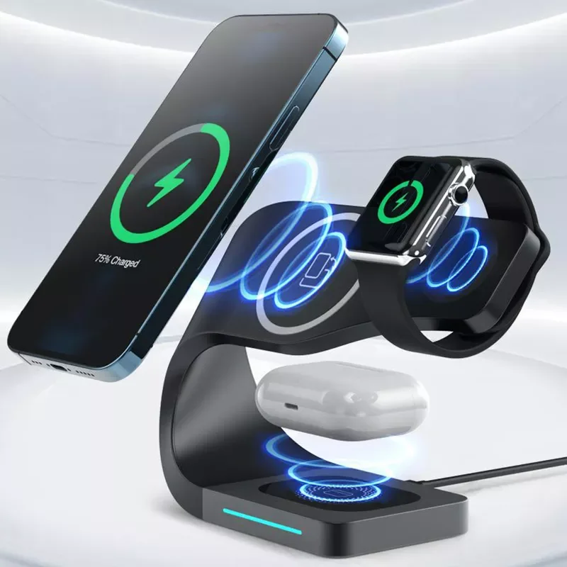 

For magsafe 4In1 Fast Wireless Charger Magnetic for Apple 11promax Samsung Xiaomi 9 Huawei Mobile Phone Wireless Charger