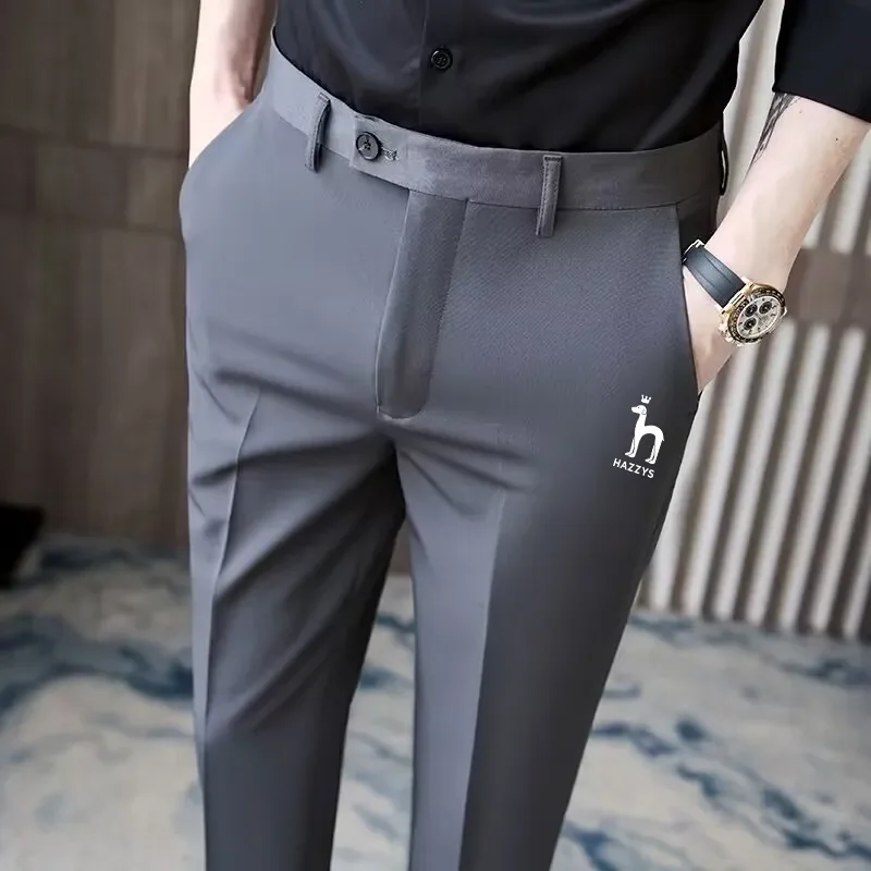 

High Quality HAZZYS Brand Golf Pants Men Style Spring Summer Business Casual Pants Men's High-End Waffle Thin Style trousers