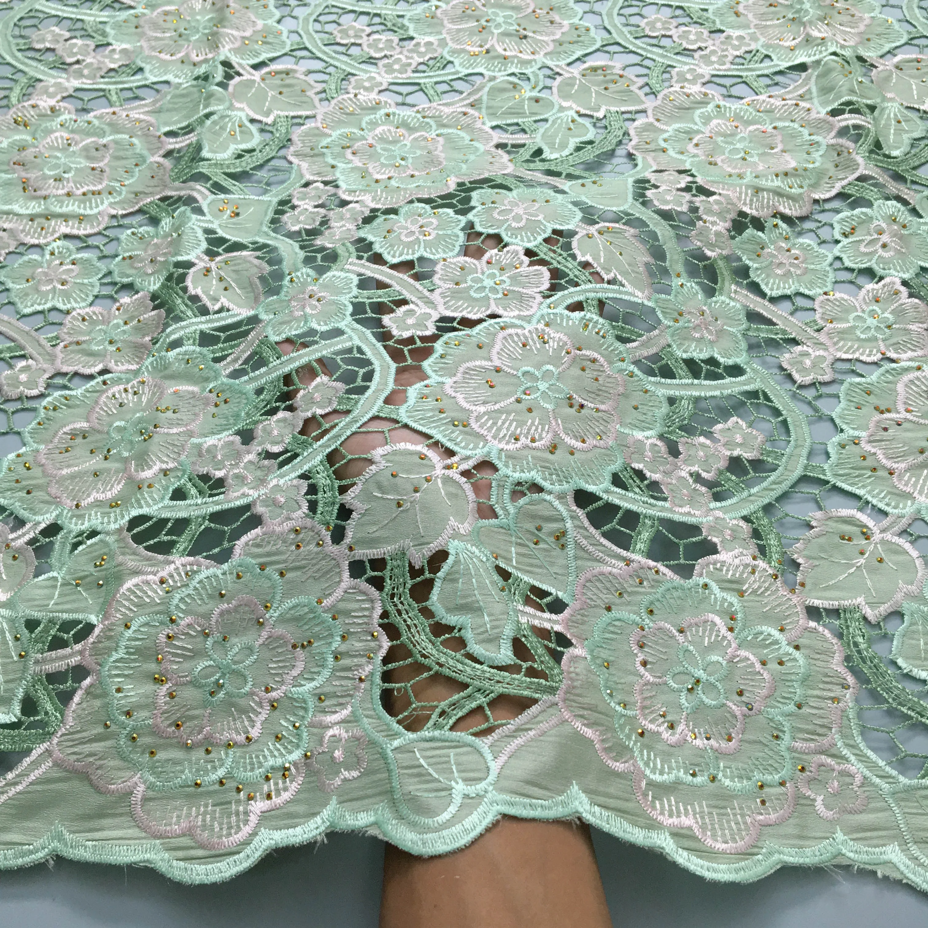 Африканская Кружевная Ткань 2024 Высокое Качество 5 Ярдов С Отверстиями