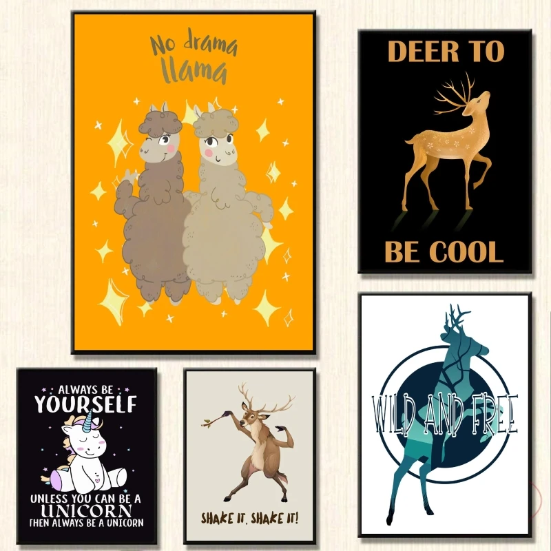 

Anime Character Pictures Always be yourself Unicorn Classic Gifts Prints And Prints Decoration Paintings Room Home Poster Toys