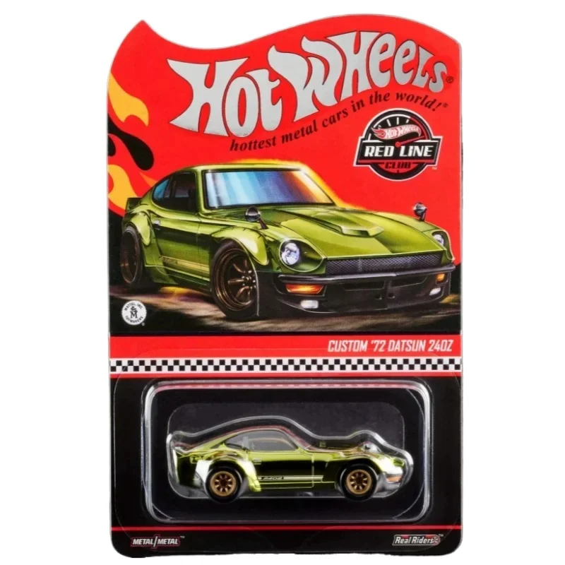Фото Оригинальные 1/64 Hot Wheels RLC 1972 Datsun 240Z с гальваническим покрытием, оливково-зеленый, ограниченный, Коллекционная машина, редкая модель автомобиля, игрушки, подарки №2