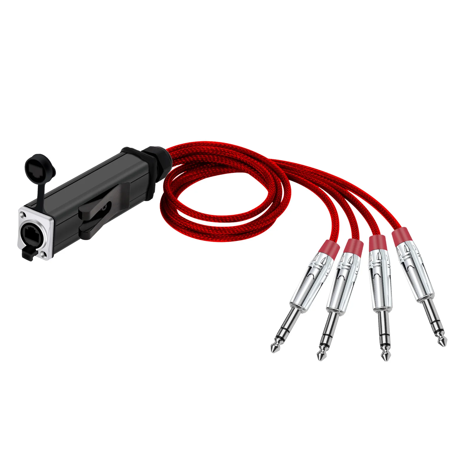 Сетевой адаптер RJ45 CAT5 мама для 4-канального 6 35 мм 1/4 дюйма со штекером TRS