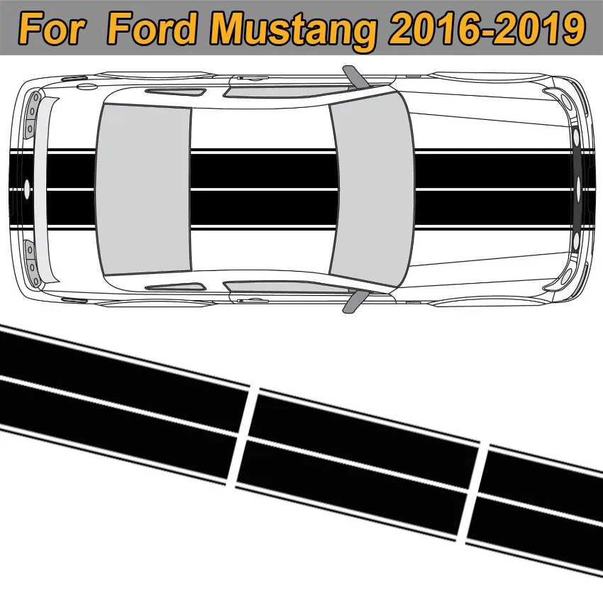 

Для Ford Mustang Ecobosst Shelby GT передний капот крыша хвост гонки спорт Стайлинг полосы линия виниловая наклейка автотюнинг аксессуары