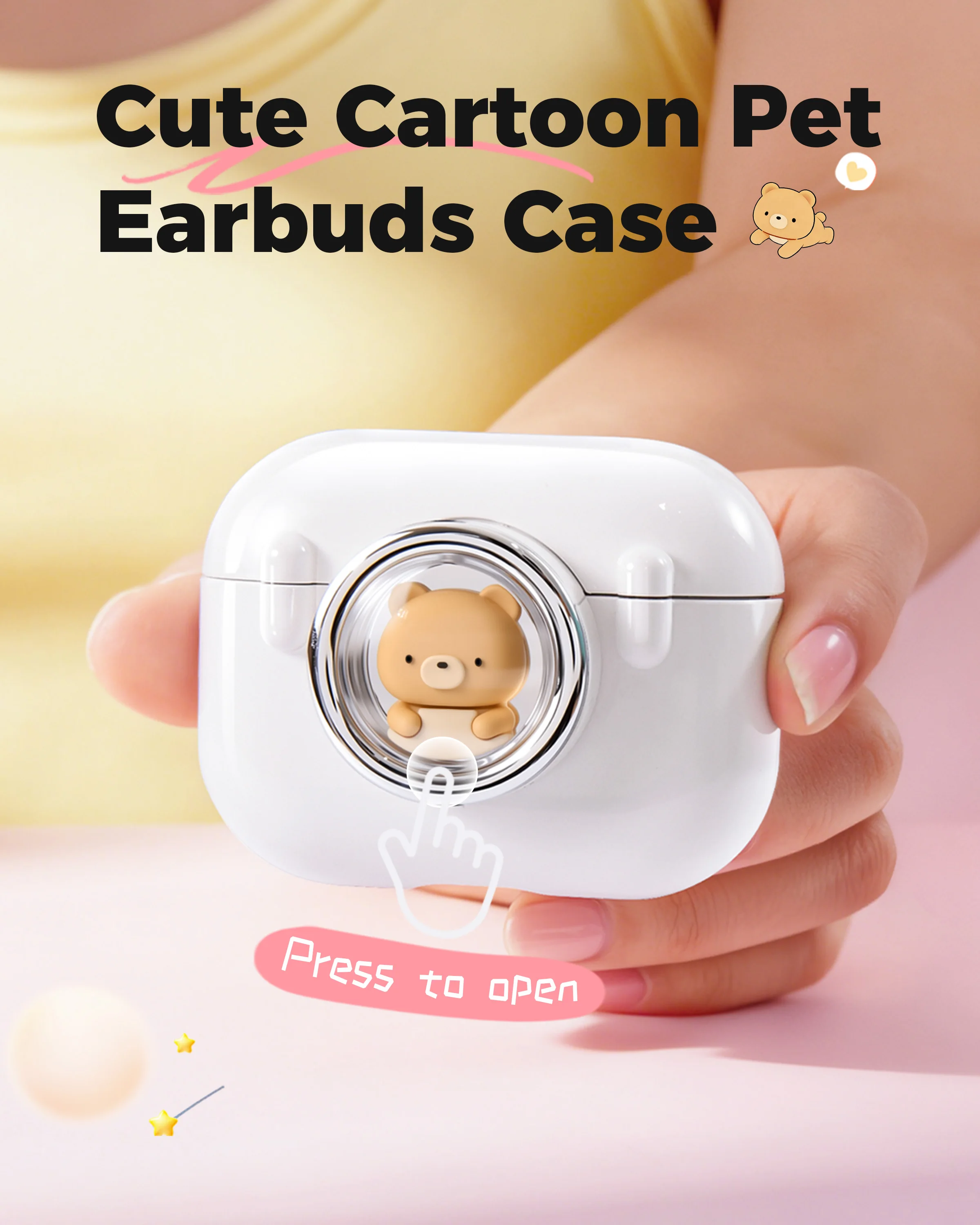 Фото Защитный чехол Eary 3D с милым мультяшным дизайном для AirPods Pro 3, с магнитной защелкой, противоударный, из поликарбоната, полностью закрывающий наушники №3