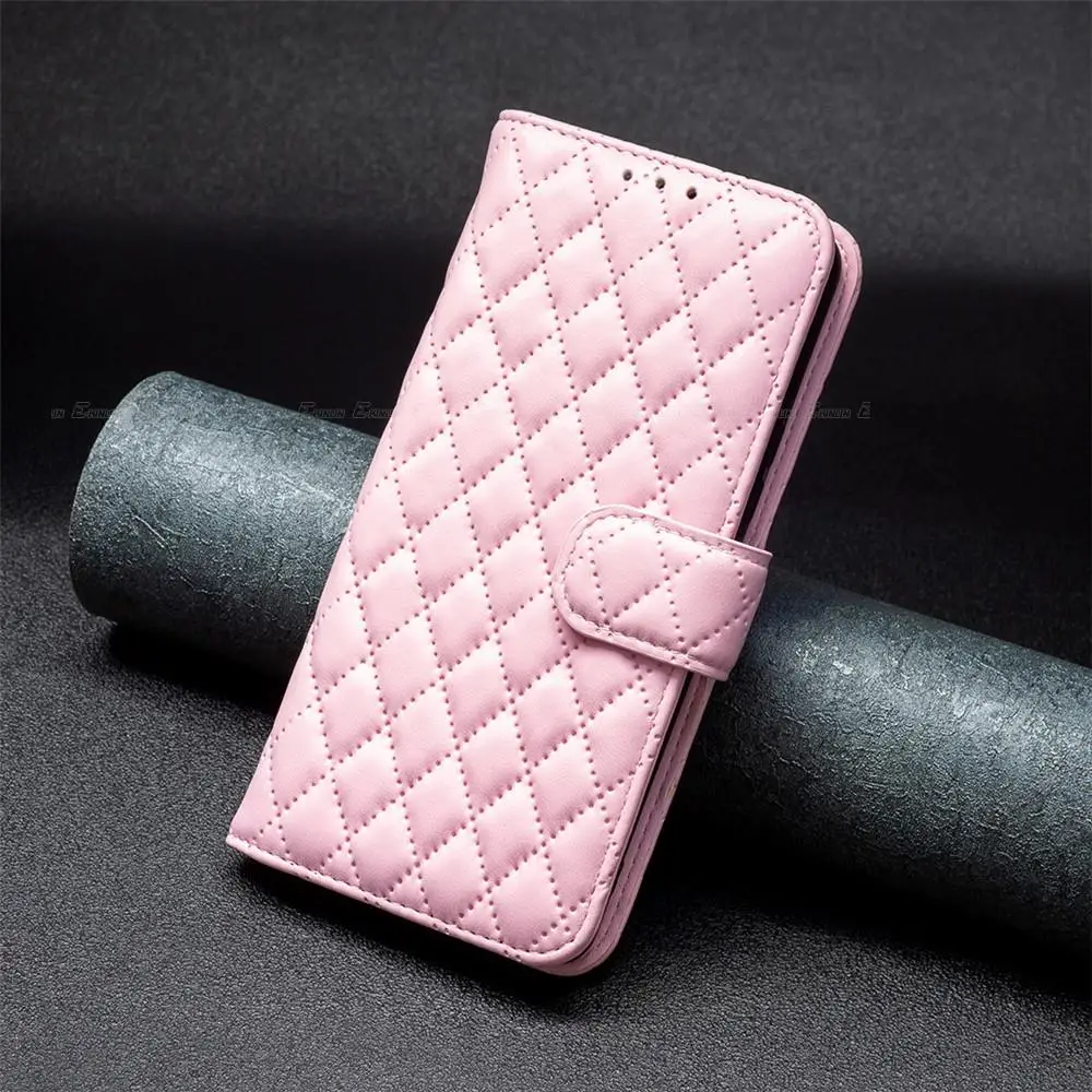 

Fasion Lozenge Pattern Leather Phone Case For Xiaomi Poco C31 X3 NFC F3 M2 M3 Pro Card Stand Slot Flip Wallet Cover