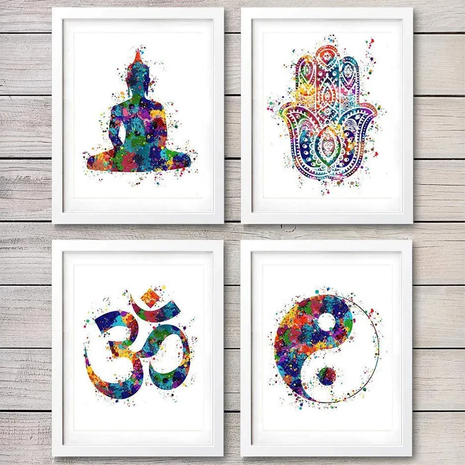 

5D Diamond Embroidery Mandala "Hand of Fatima" Diamond Painting Yoga Art Tai Chi Murals Gym Bedroom Rhinestone Art Home Decor