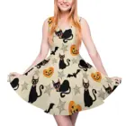 Хэллоуин платье кошка эстетические платья Молодежный узор лето оптовая продажа цельнокроеное платье