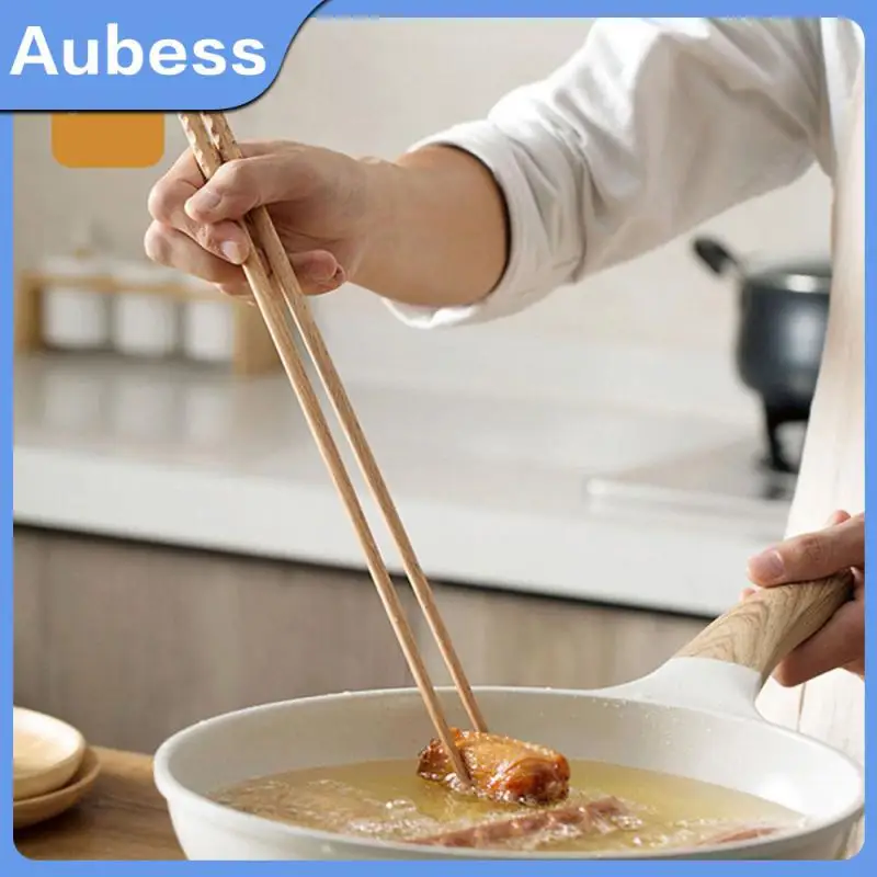 

Chopsticks Household Tableware Fried Cooking Frying Natural Wood Chopsticks Noodles Wok Pot Long Food Sticks Kitchen Tool