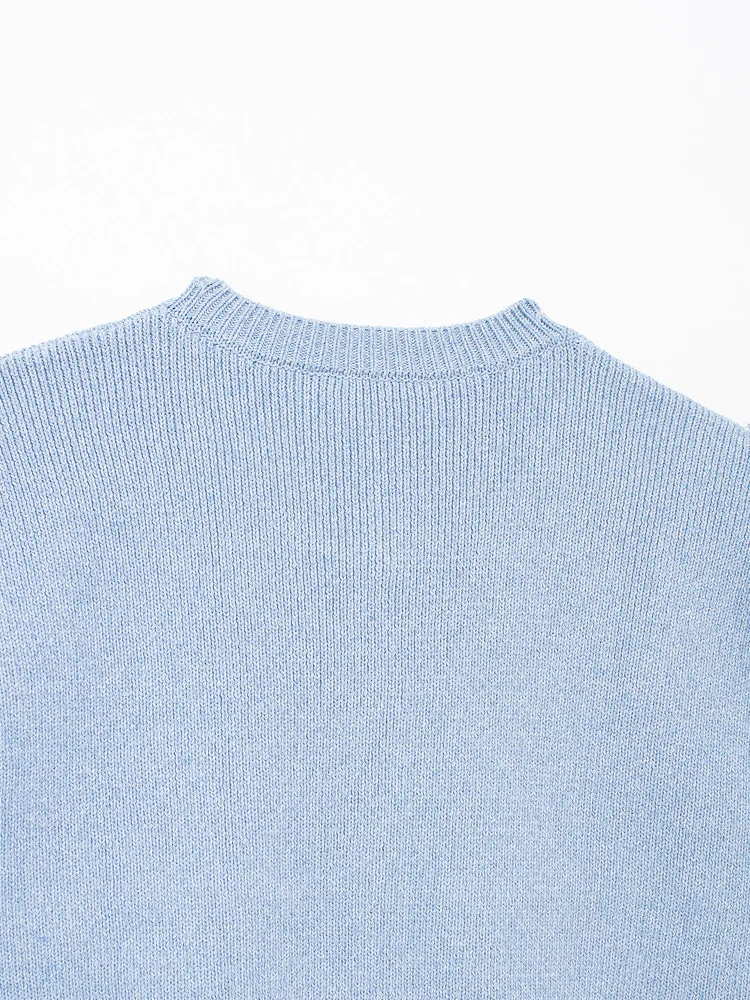 Женский винтажный жилет KAOPU ZA Трикотажный с карманами круглым вырезом без