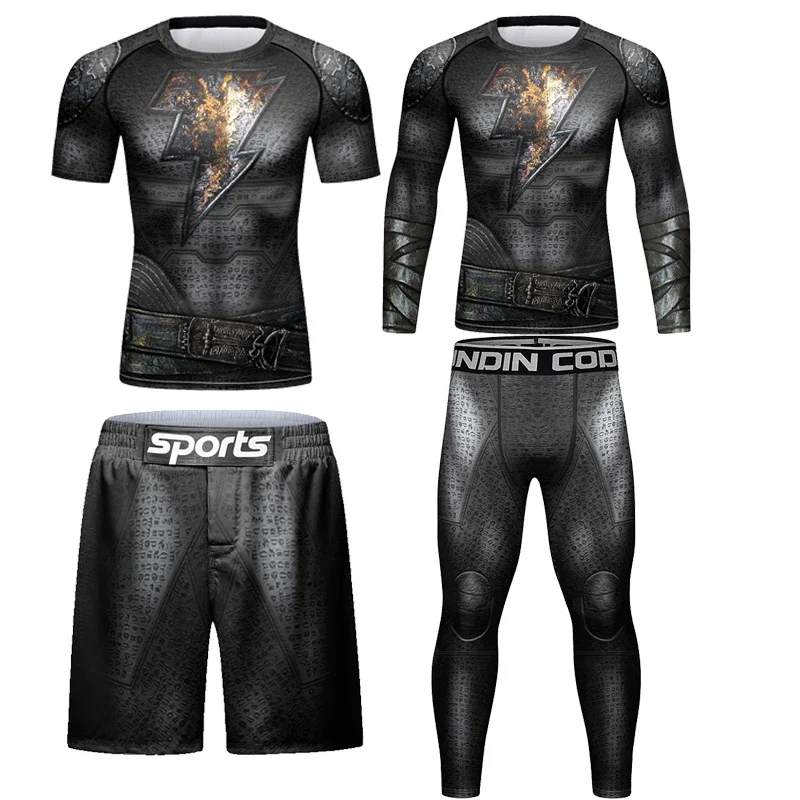 Мужская одежда для спортзала комплект бокса тайского компрессионный спортивный