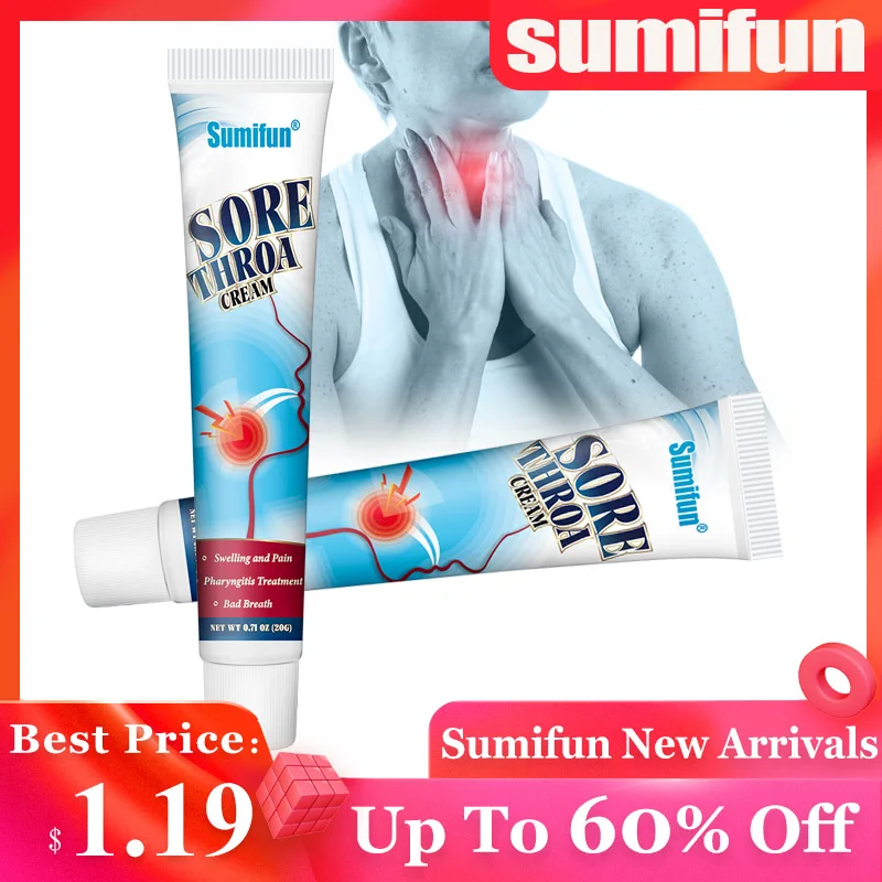 20g Only$1.19 Sumifun Sore Throat Cream Treat Chronic Pharyngitis Ointment Throat Dry Itchy Cough Pain Relief Herbal Plaster ayurlab s herbal cough syrup