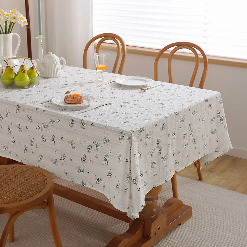 

Pastoral Floral Table Cover For Decor Home Dining Table Rectangular Manteles Printing Overlays Dining Tables Clothes Overlays