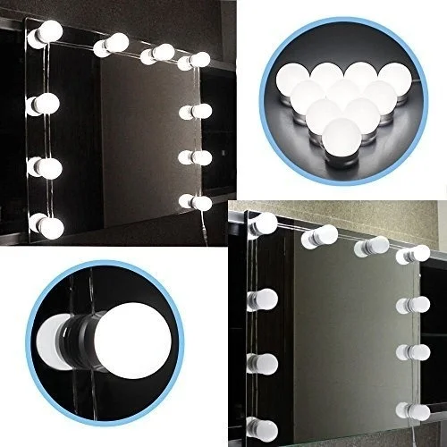 

В голливудском стиле, светодиодный светильник для зеркала в туалетном столике с лампочками, оссветильник ительный прибор, полоса для макияжа, набор для туалетного столика