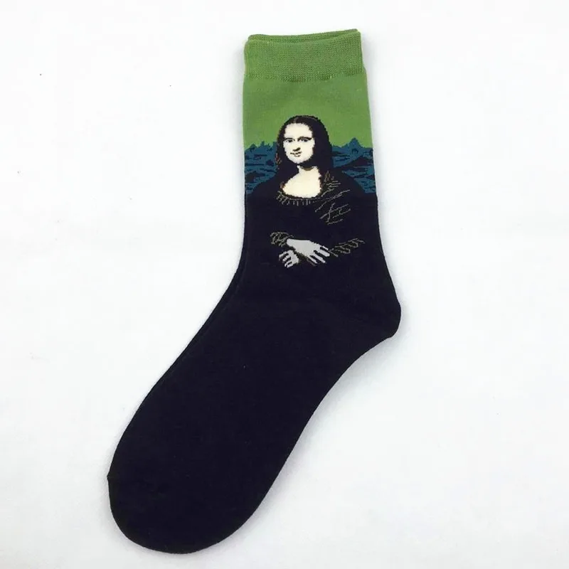 

Hot Dropshipping Autumn Winter Retro Women New Art Van Gogh Mural World Famous Oil Painting Series Men Socks Funny Socks