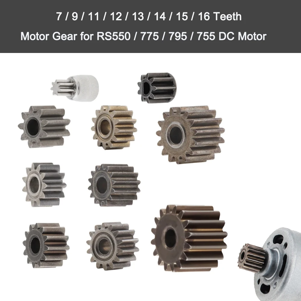 

Шестерня металлическая 7/9/11/12/13/14/15/16 зубьев для двигателя постоянного тока