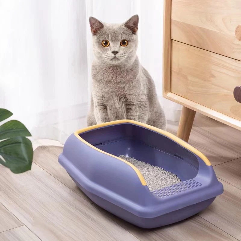

Detachable Cat Dog Litter Drawer Toilet Box Semi-closed Sandbox Design Toilet Ground Large Open Space High Tray with Sand Shovel