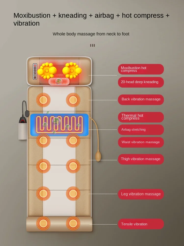 Складной Многофункциональный массажный матрас для всего тела с функцией