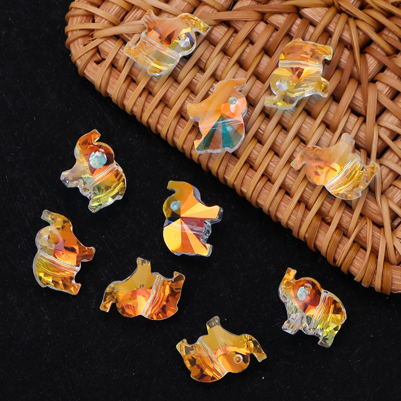 Стеклянное ожерелье с кристаллом радуги AB в форме слона, 10 шт., 13 х15 мм, кулон для изготовления ювелирных изделий своими руками, аксессуары для женских и детских ожерелий Стеклянное ожерелье с кристаллом радуги AB в форме слона, 10 шт., 13 х15 мм, кулон для изготовления ювелирных изделий своими руками, аксессуары для женских и детских ожерелий