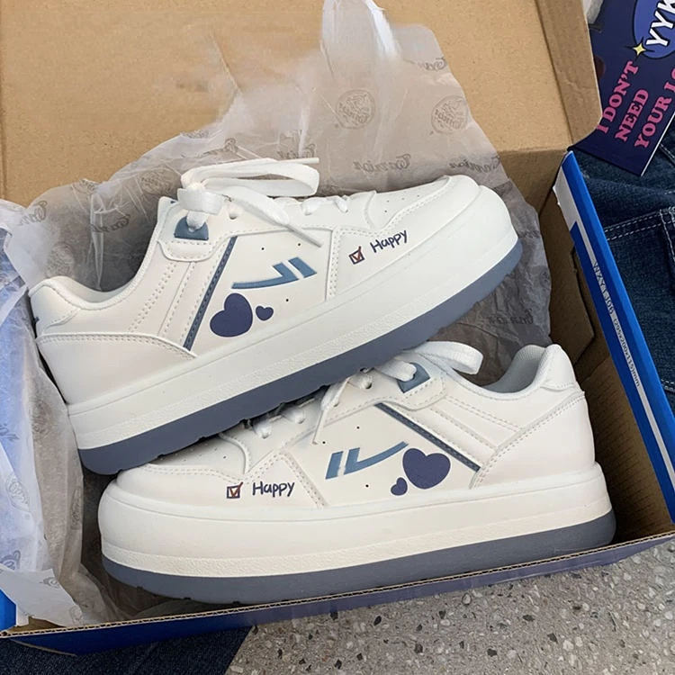 

HOUZHOU Japanese Platform Casual Vulcanize 2022 Women's Sneakers Platform White Sports Flat Shoes Canvas Running Tennis Basket